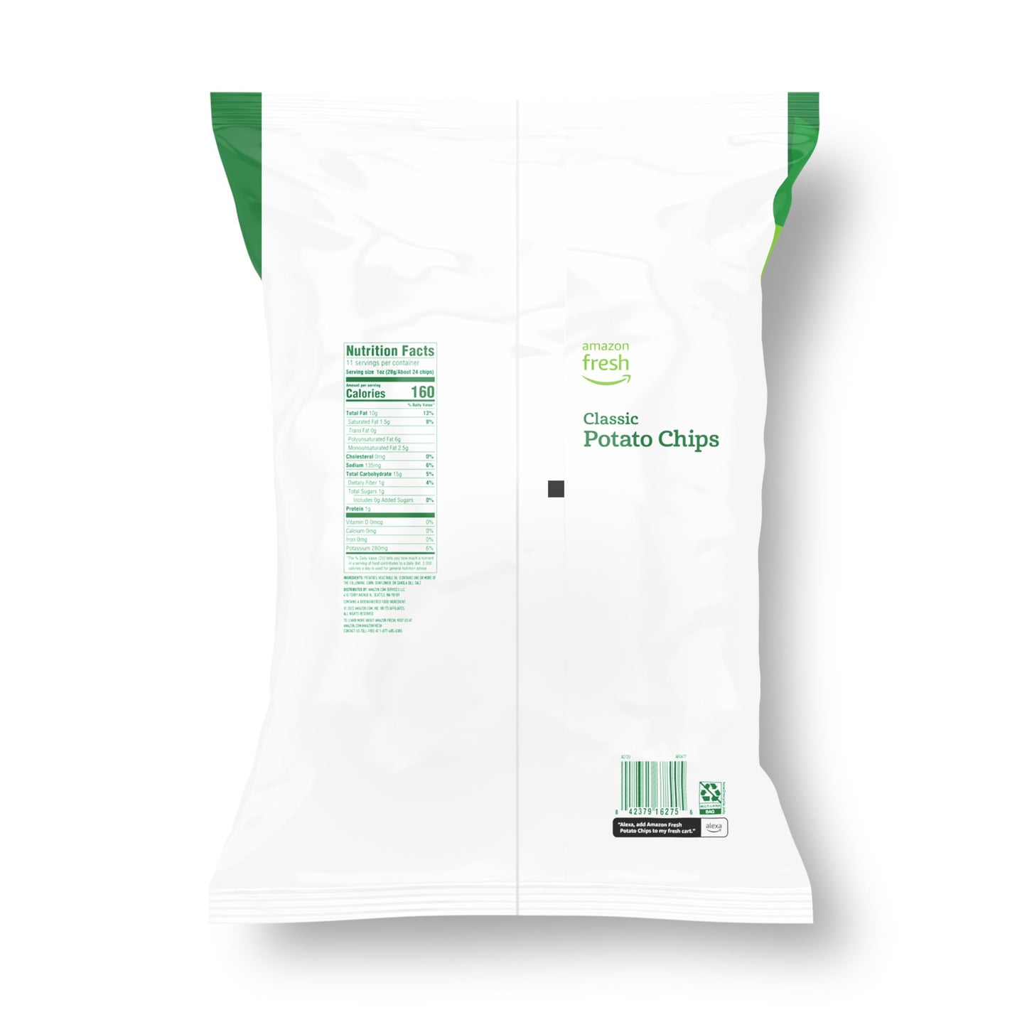 Amazon Fresh, Classic Potato Chips, 11 Oz (Previously Happy Belly, Packaging May Vary)