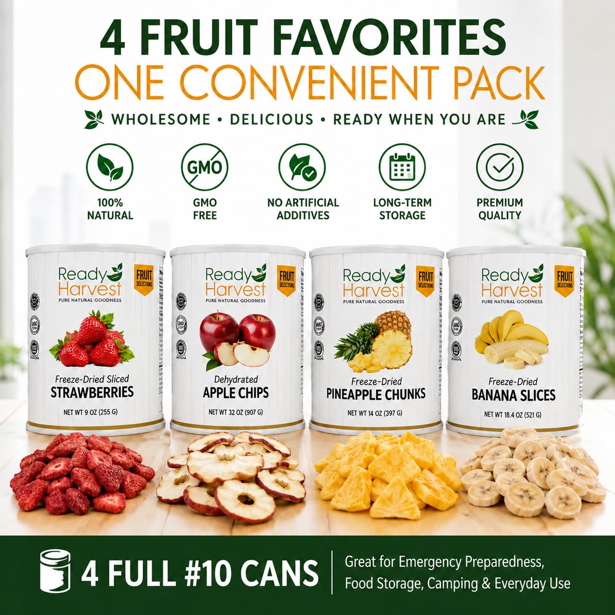 Freeze-Dried Fruit Variety Pack – 4 Large Cans