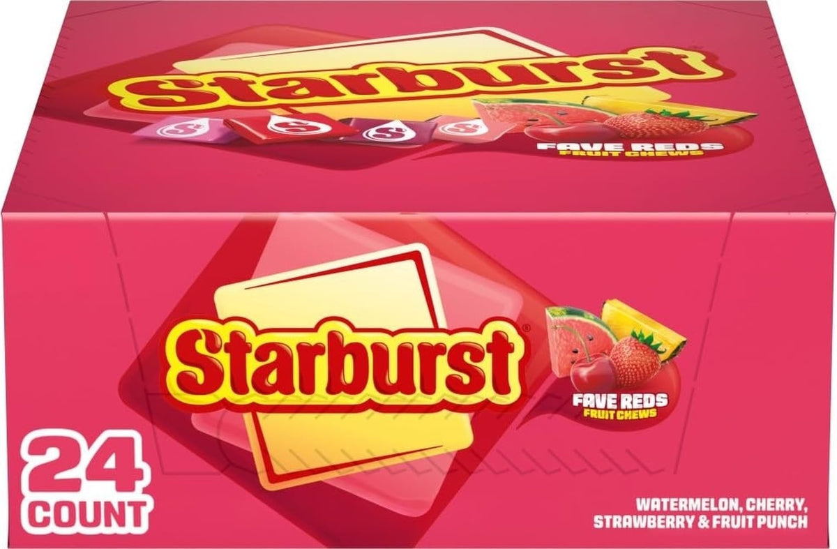 Red Fruit Chews – 4-Flavor Variety, 24-Pack