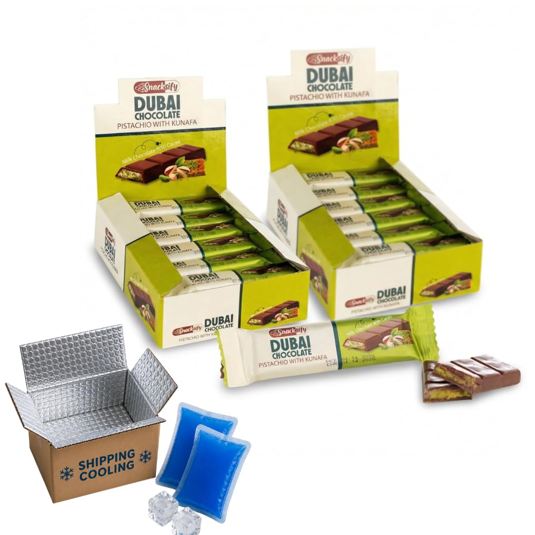 Dubai Chocolate Bars – Pistachio Kunafa, 24-Pack