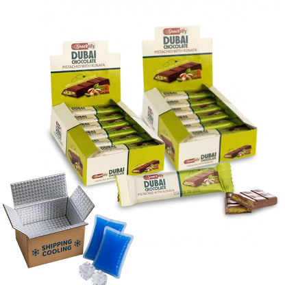 Dubai Chocolate Bars – Pistachio Kunafa, 24-Pack