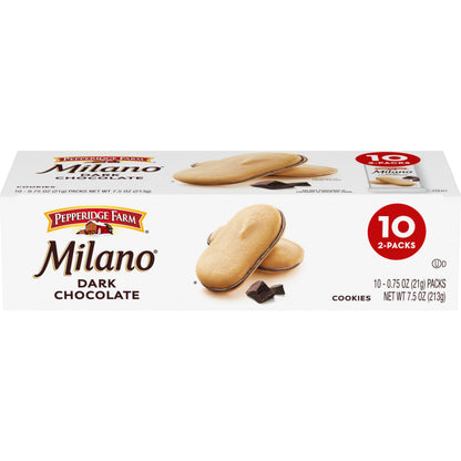Dark Chocolate Milano Cookies – 10 Snack Packs