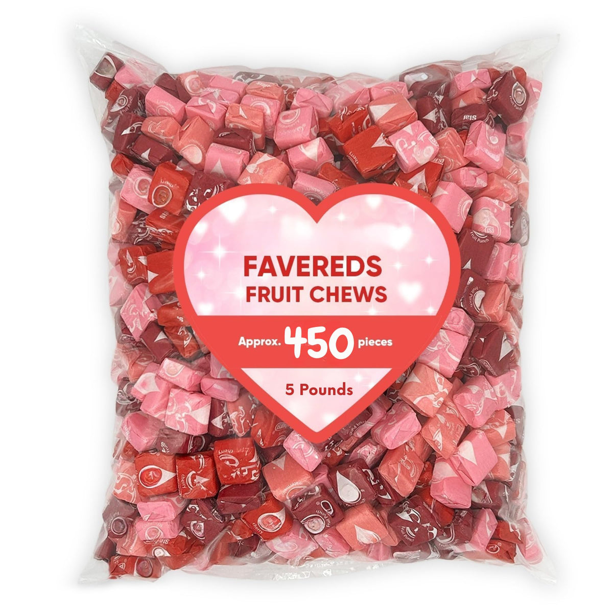 Chewy Fruit Candy Squares – Assorted Red Flavors