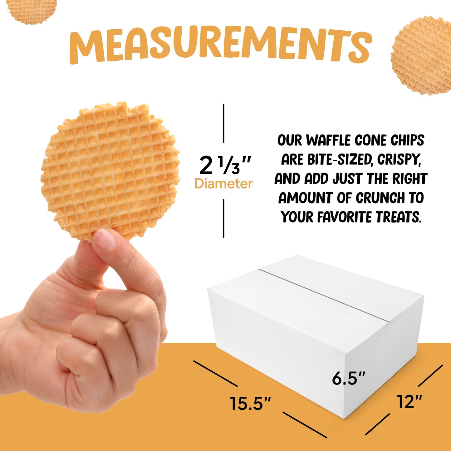 Waffle Cone Chips – Crispy Dessert Topping, 1,000 Ct