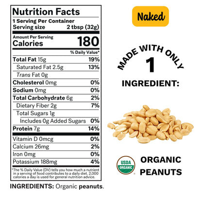 Organic Crunchy Peanut Butter – No Sugar or Salt
