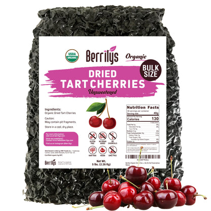 Organic Dried Tart Cherries – Unsweetened, 5 lb