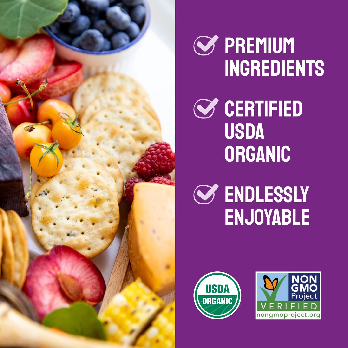 Organic Multigrain Crackers – Non-GMO, 24 oz