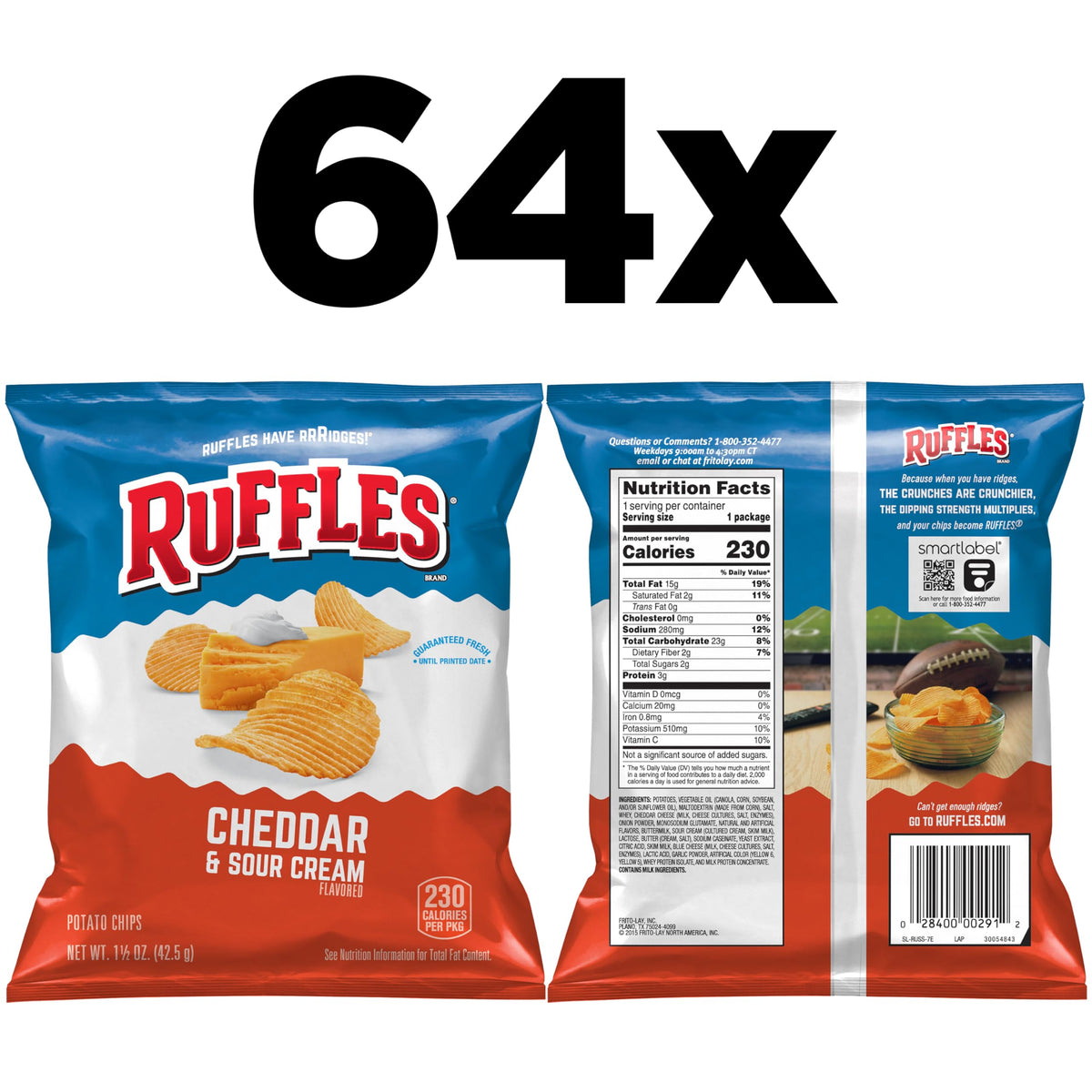 Original Ridged Potato Chips – 60 Snack Packs