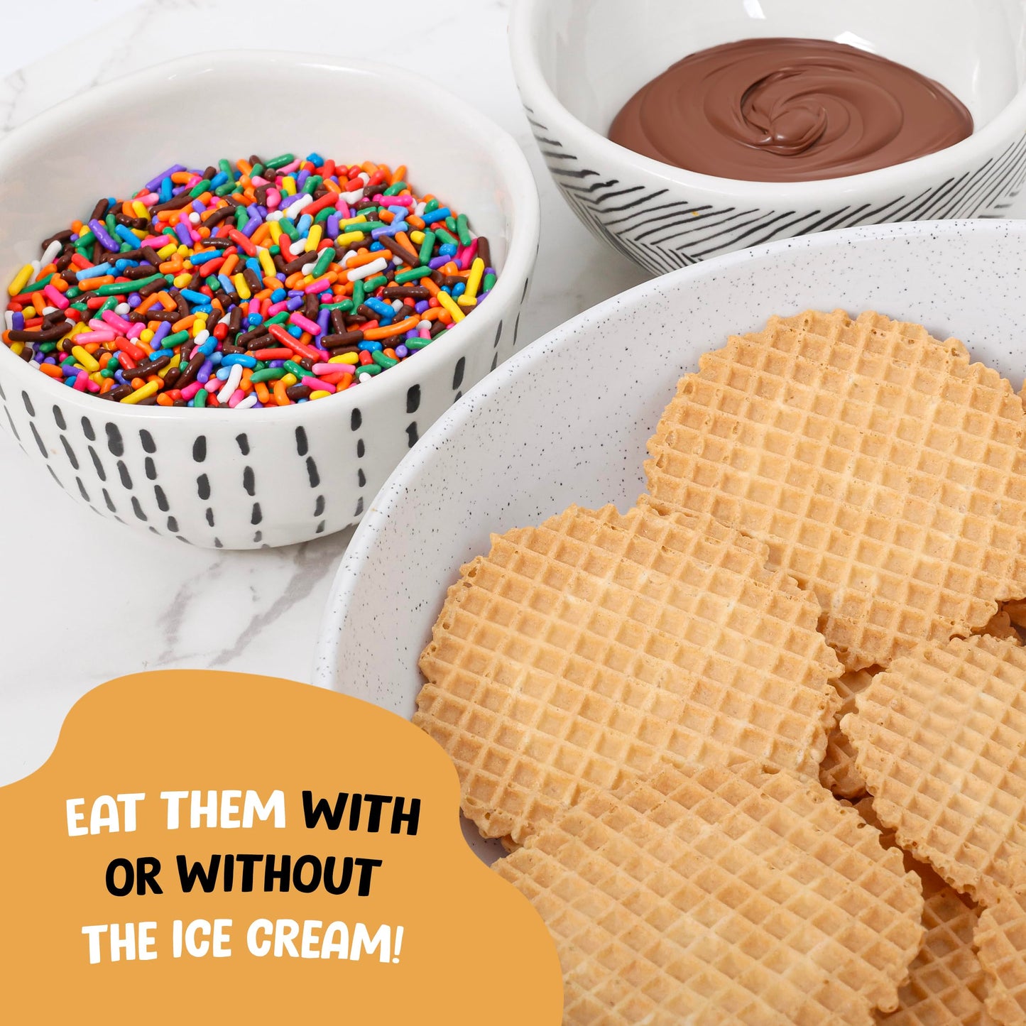 Waffle Cone Chips – Crispy Dessert Topping, 1,000 Ct