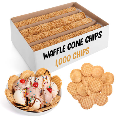 Waffle Cone Chips – Crispy Dessert Topping, 1,000 Ct