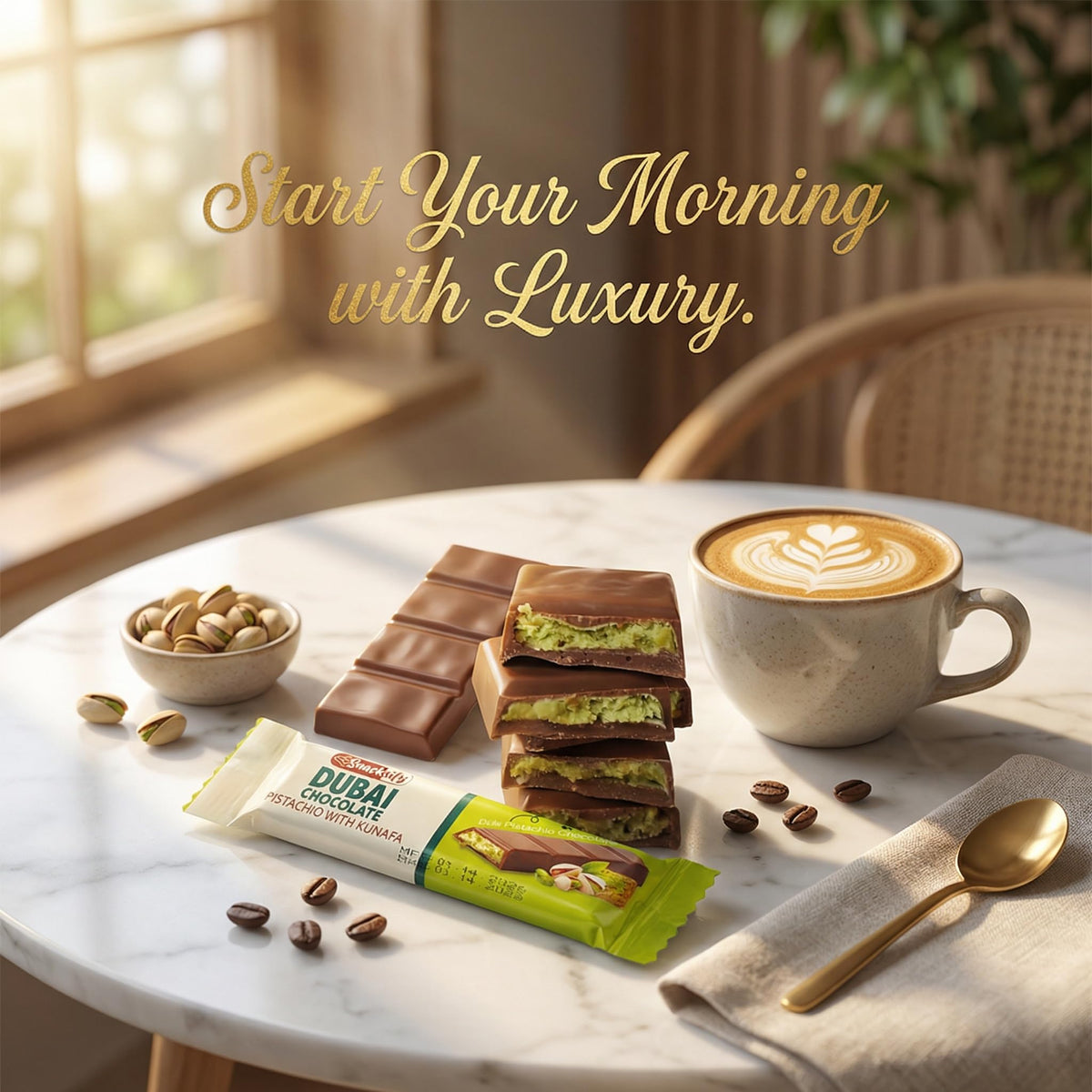 Dubai Chocolate Bars – Pistachio Kunafa, 24-Pack