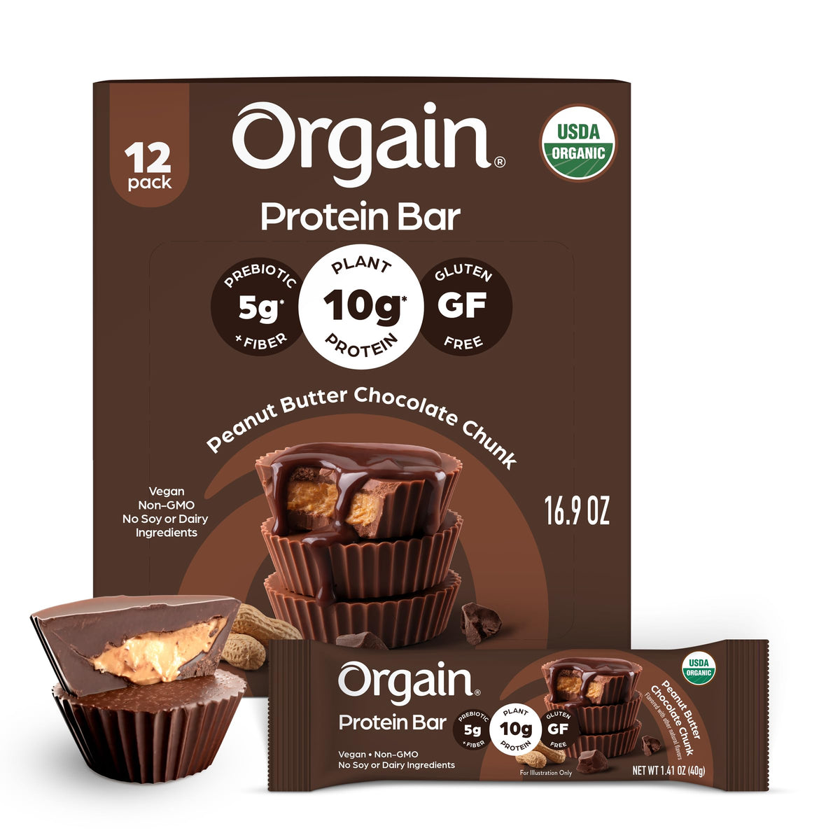 Organic Plant Protein Bars – Peanut Butter Chocolate