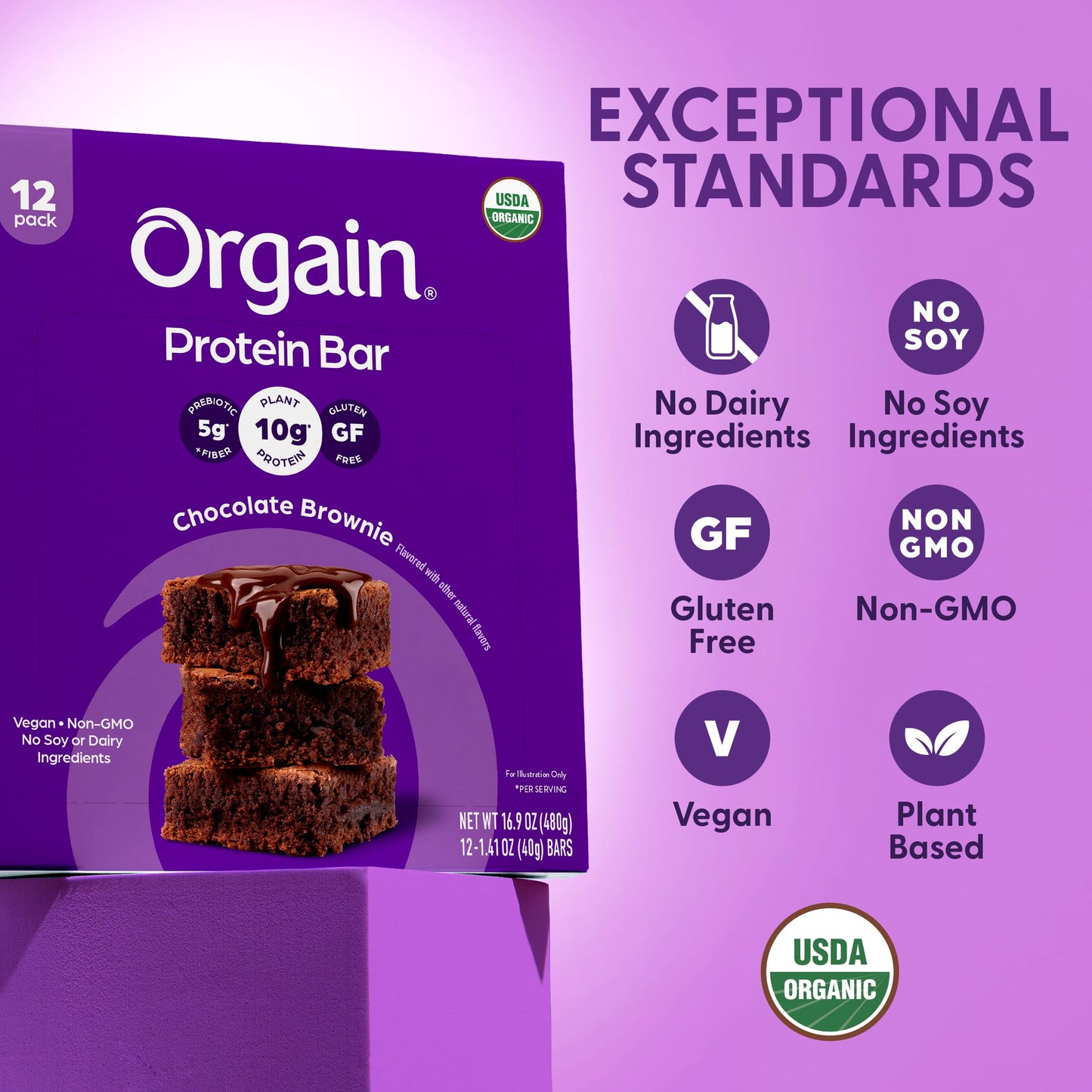Organic Plant Protein Bars – Peanut Butter Chocolate