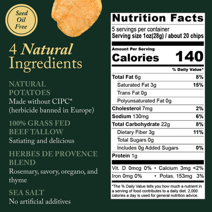 Potato Chips – Beef Tallow & Sea Salt