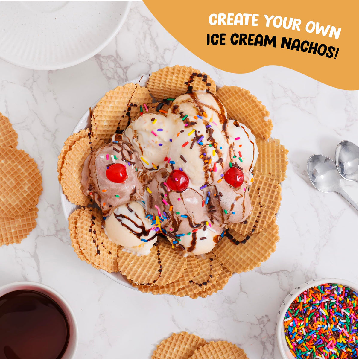 Waffle Cone Chips – Crispy Dessert Topping, 1,000 Ct