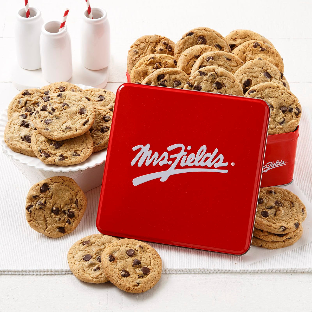Mrs. Fields Signature Chocolate Chip Cookie Tin, 24 Count