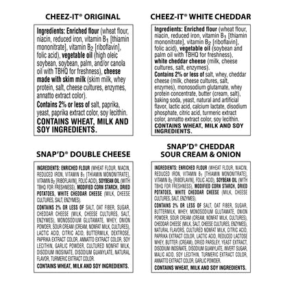 Cheez-It Cheese Crackers, Baked Snack Crackers, Lunch Snacks, Variety Pack (42 Packs)