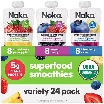Organic Fruit Smoothie Pouches – Superfood Variety Pack