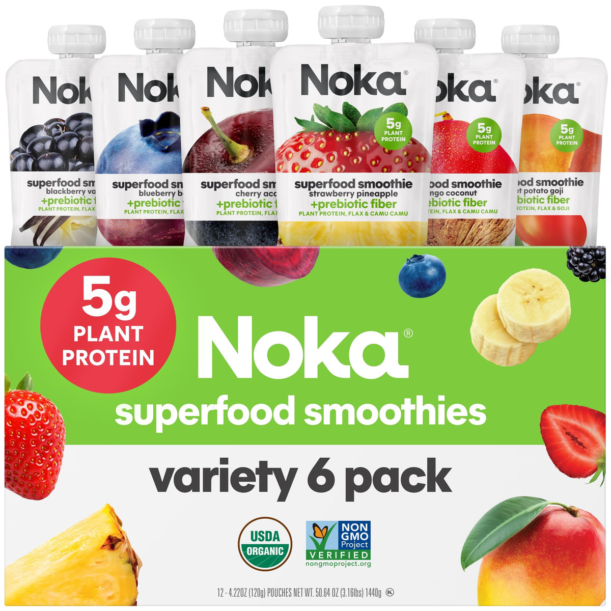 Organic Fruit Smoothie Pouches – Superfood Variety Pack