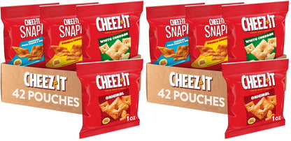 Cheez-It Cheese Crackers, Baked Snack Crackers, Lunch Snacks, Variety Pack (42 Packs)