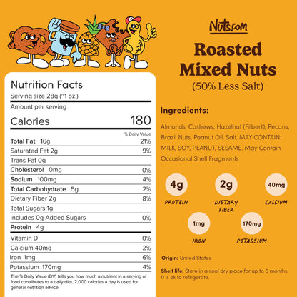 Deluxe Roasted Mixed Nuts – 50% Less Sodium