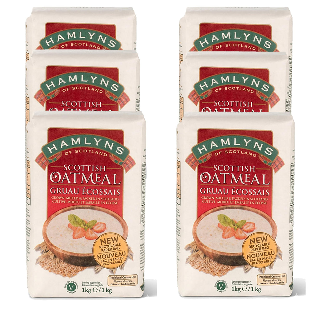 Stoneground Scottish Oatmeal – Fine Texture, 6-Pack