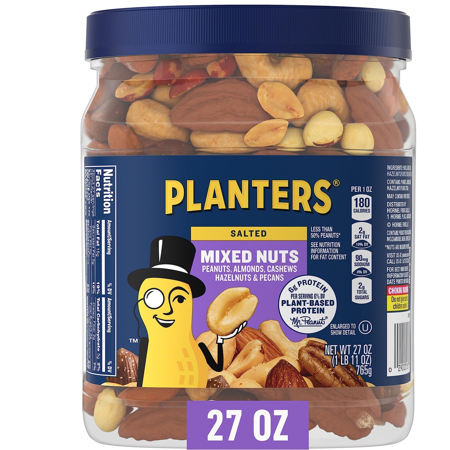 Salted Mixed Nuts – Plant-Based Protein, 27 oz