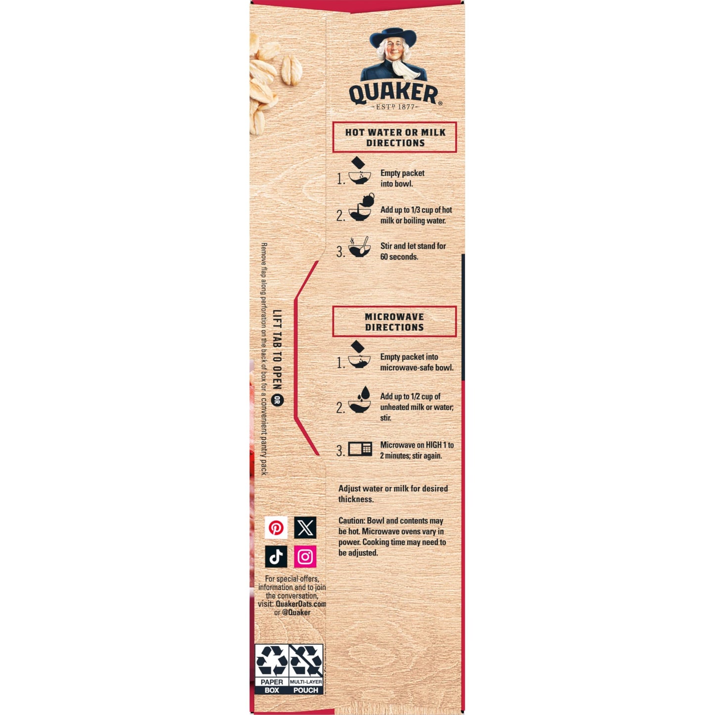 Instant Oatmeal – Maple Brown Sugar, 48 Packets