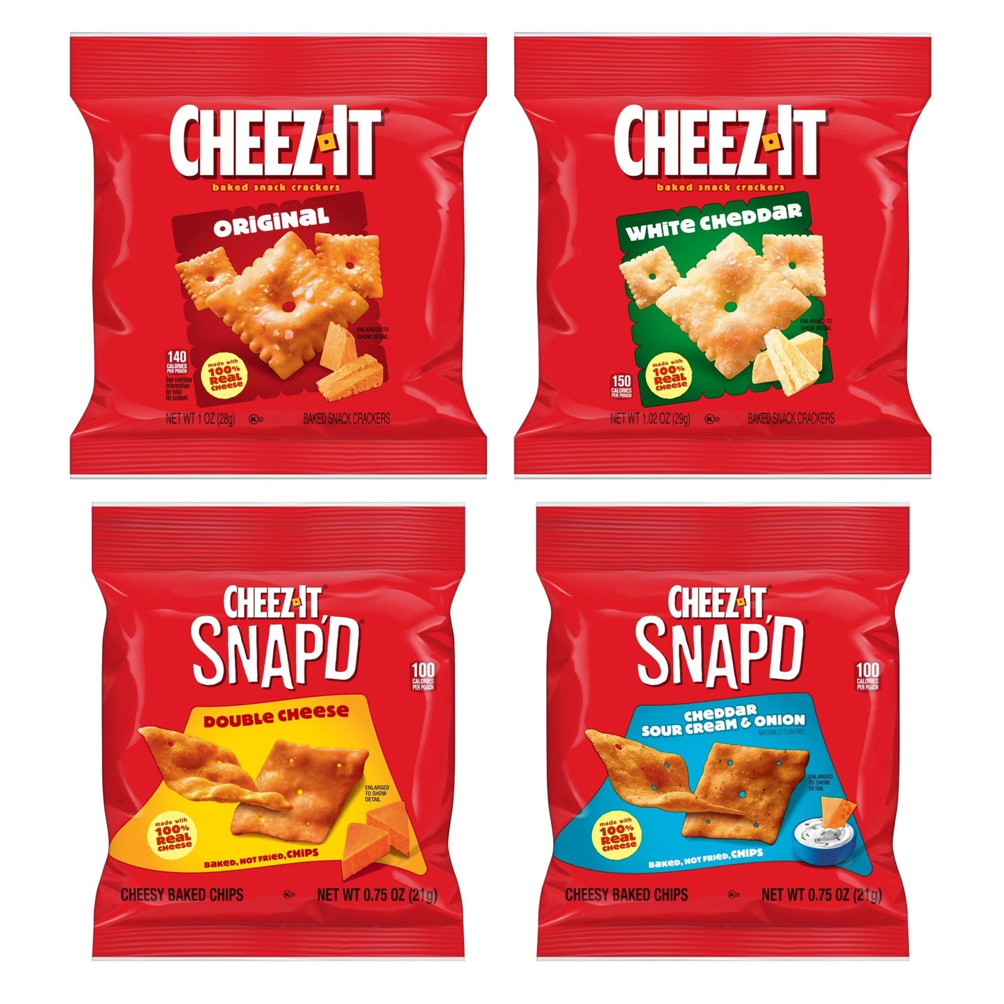 Cheez-It Cheese Crackers, Baked Snack Crackers, Lunch Snacks, Variety Pack (42 Packs)