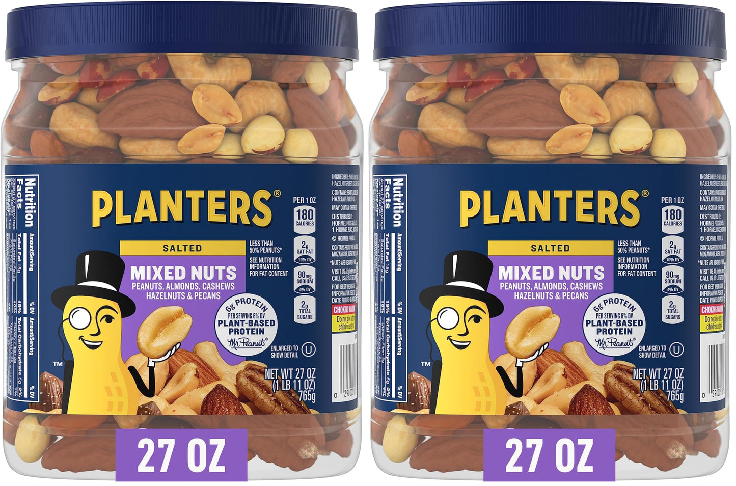 Salted Mixed Nuts – Plant-Based Protein, 27 oz