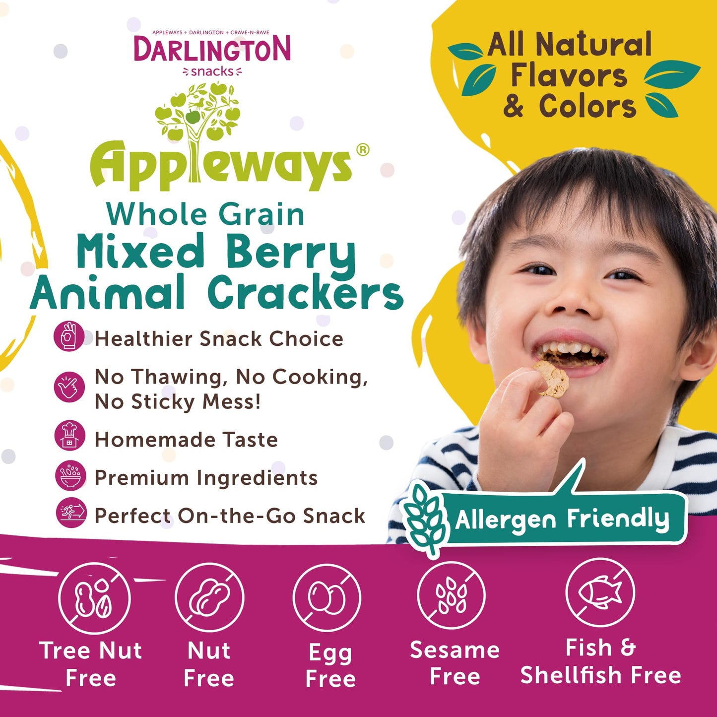 Mixed Berry Animal Crackers – 108 Snack Packs