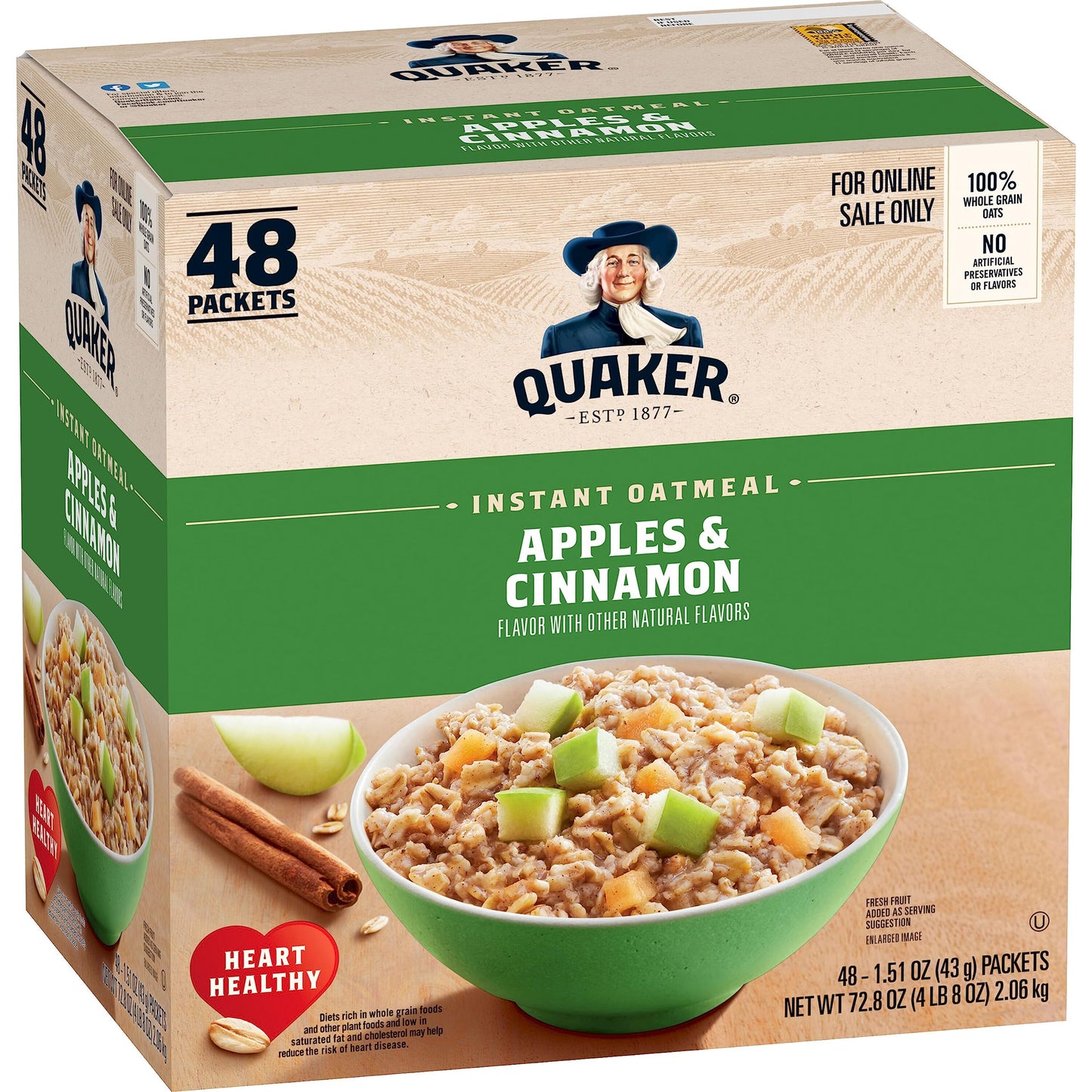 Instant Oatmeal – Maple Brown Sugar, 48 Packets