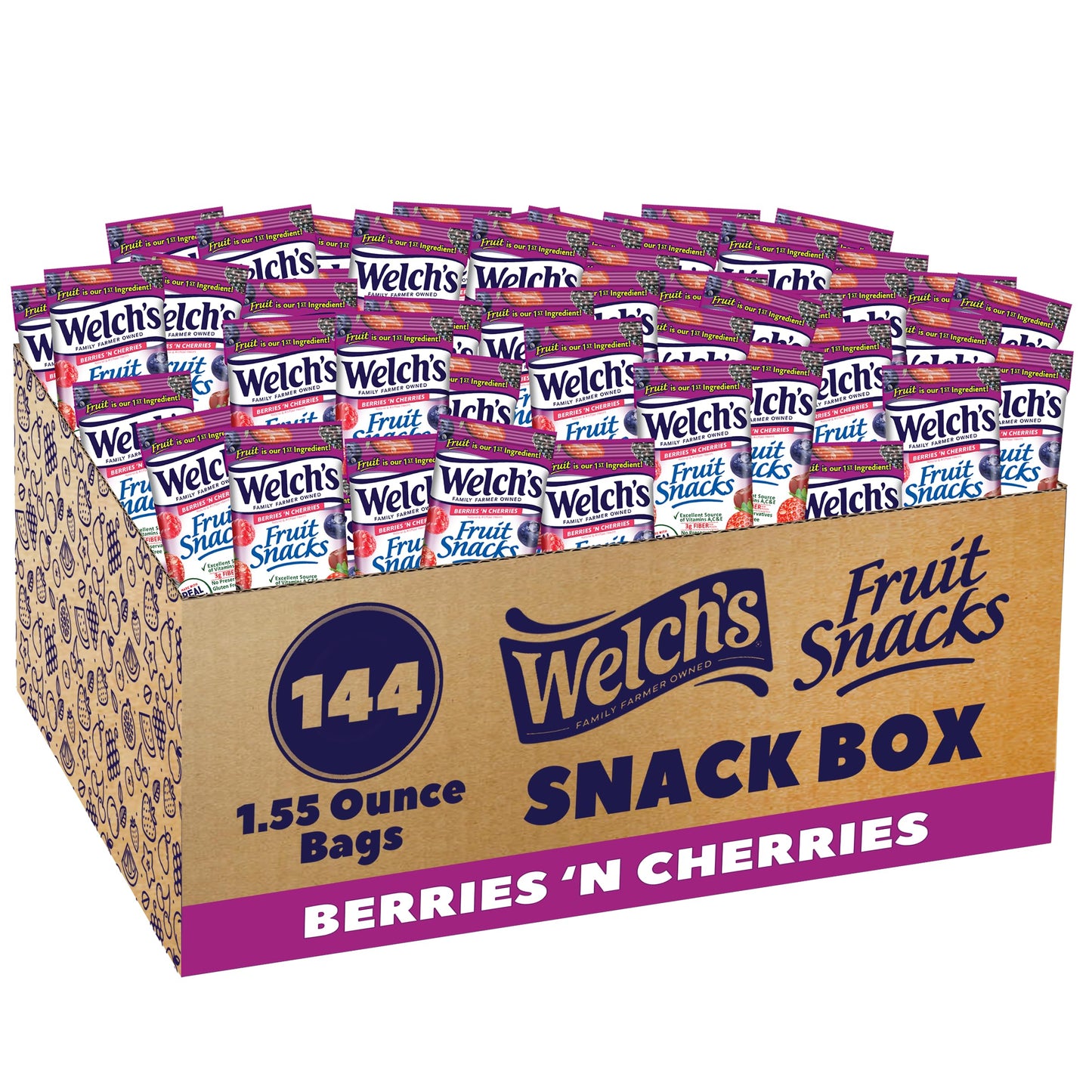 Berries & Cherries Fruit Snacks – 40 Snack Packs