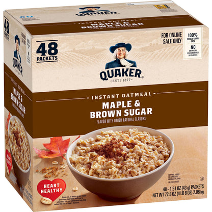 Instant Oatmeal – Maple Brown Sugar, 48 Packets