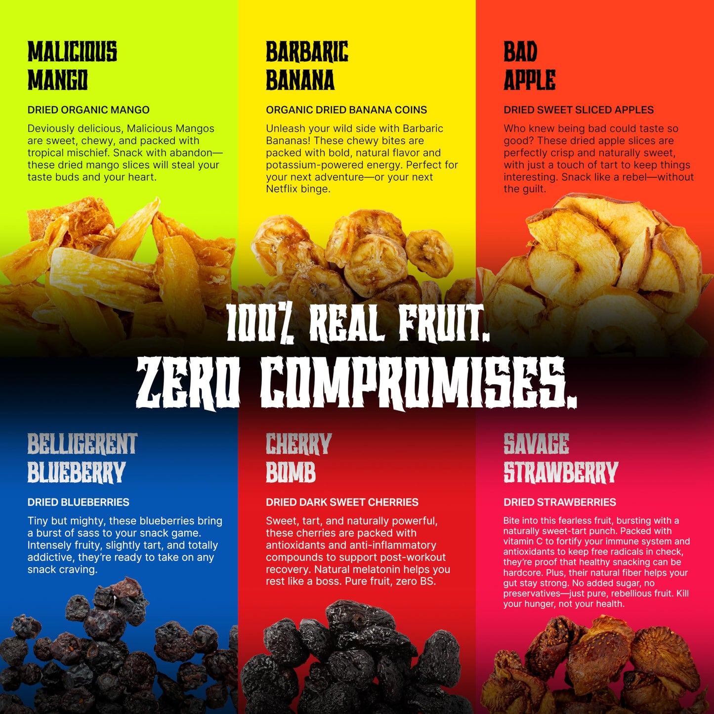 Dried Fruit Snacks – No Added Sugar, Non-GMO