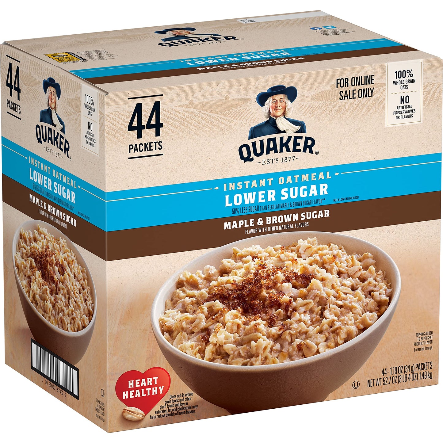 Instant Oatmeal – Maple Brown Sugar, 48 Packets