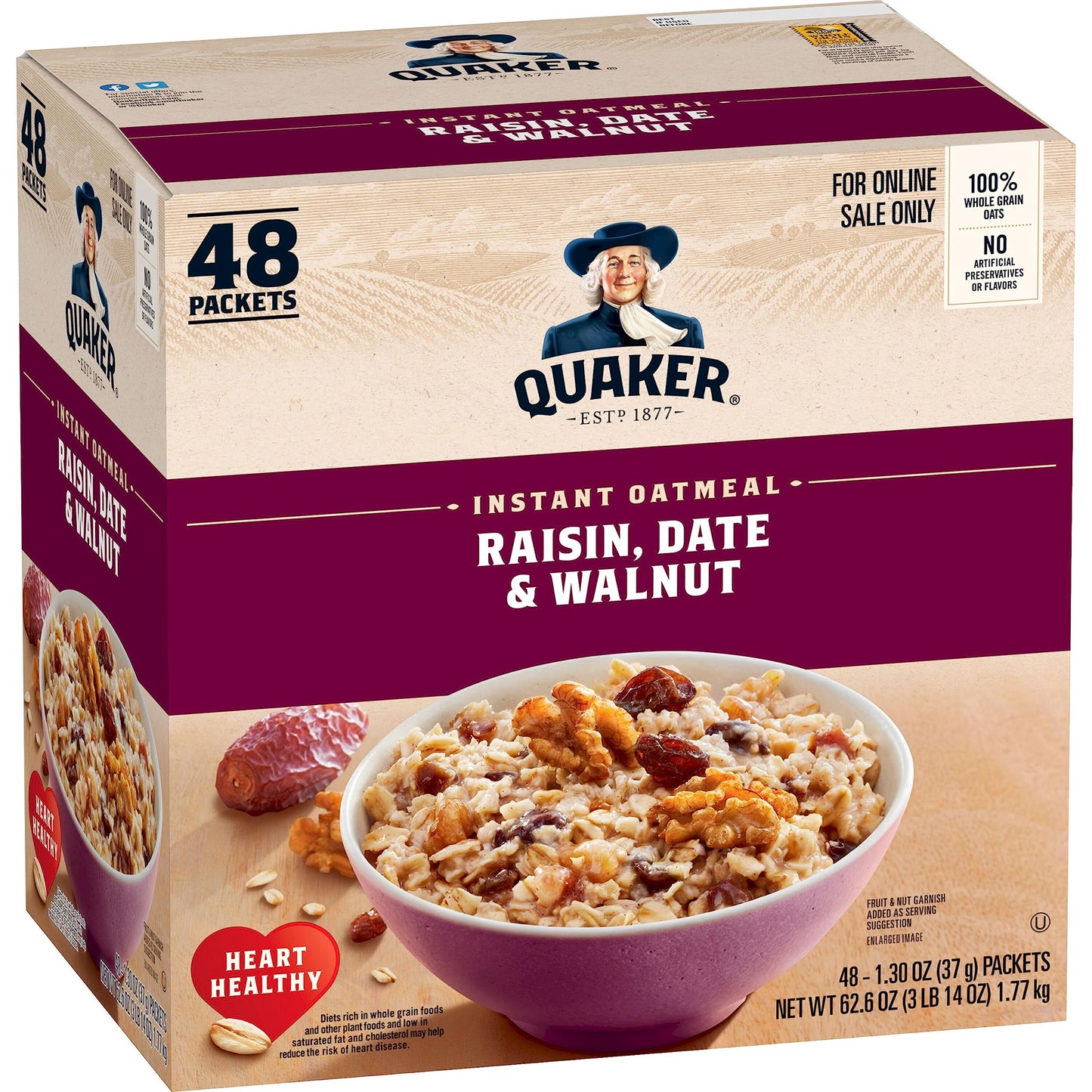 Instant Oatmeal – Maple Brown Sugar, 48 Packets